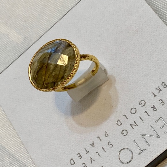SOLD Argento Vivo 18K Gold Vermeil Labradorite Ring 7 - Picture 3 of 8